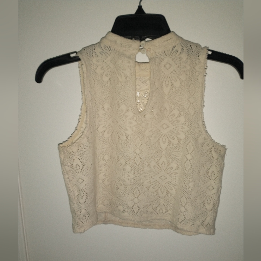 Women's Free people cream lace crop top - Picture 8 of 9
